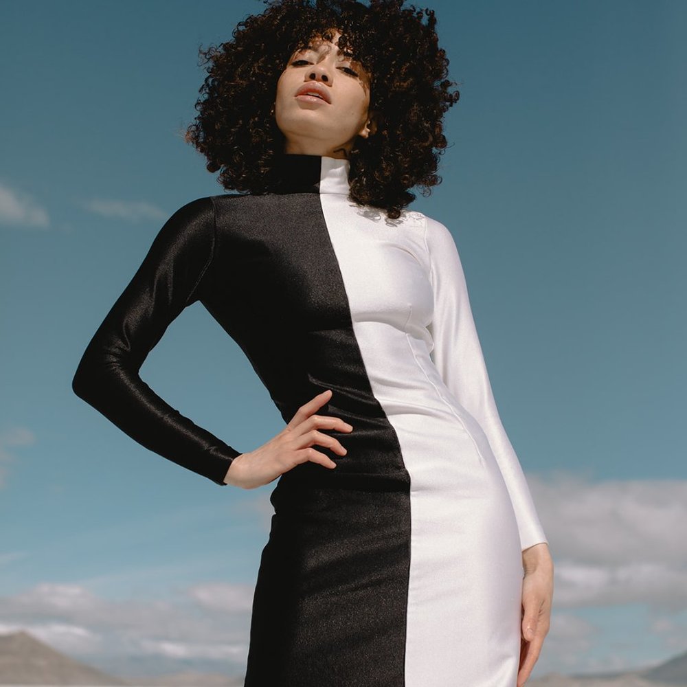 Black & White Colorblock Column